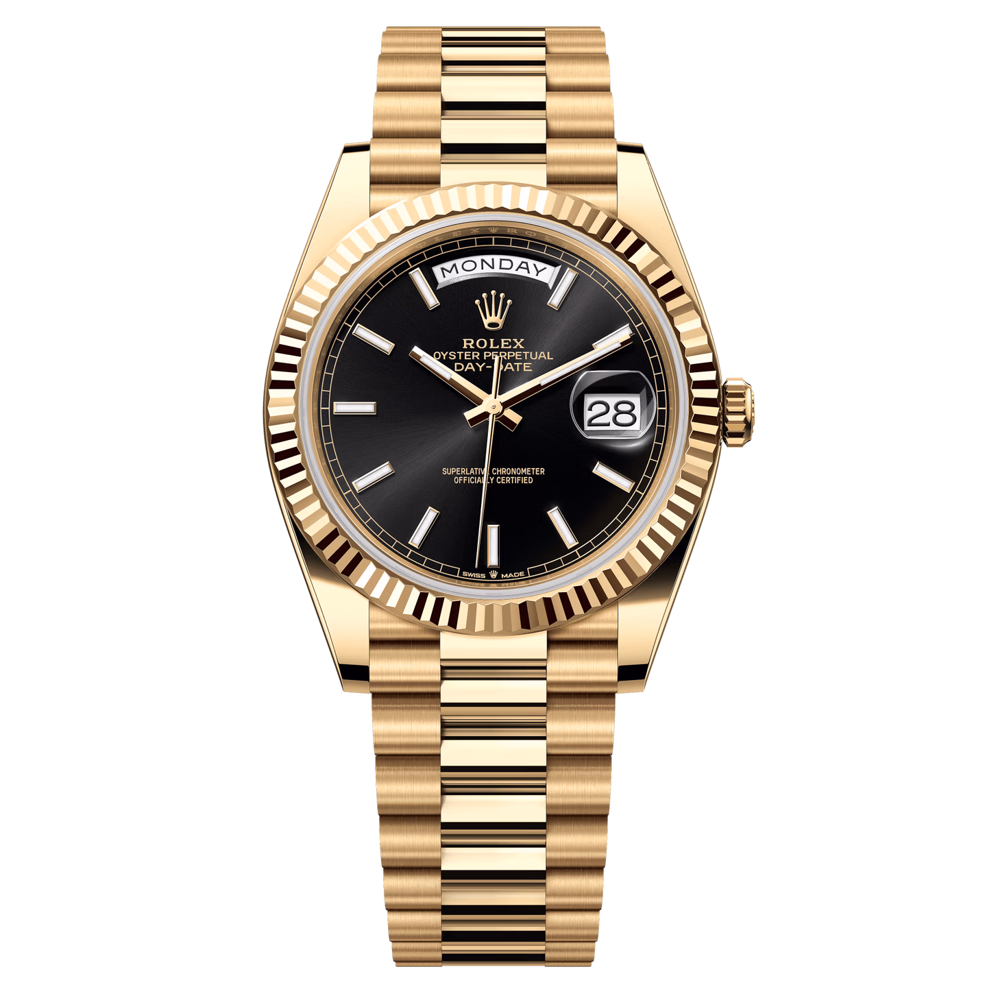 劳力士（ROLEX）星期日历型 自动机械机芯 100米防水 40mm 男表 瑞表 黑色