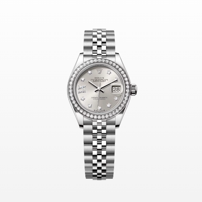 劳力士 女装日志型 蚝式，28毫米，钻石、白色黄金及蚝式钢 型号 279384RBR