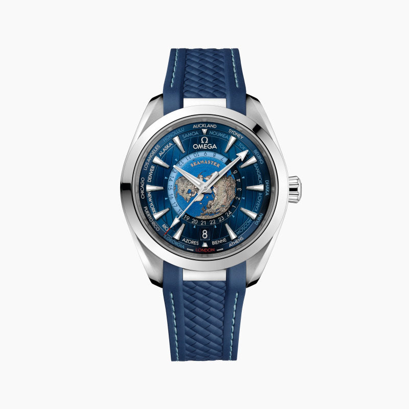 OMEGA欧米茄海马系列AQUA TERRA 150米世界时腕表橡胶表带男 43MM