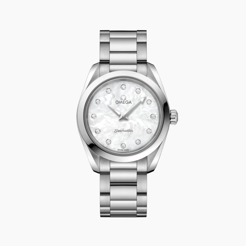 OMEGA欧米茄海马系列AQUA TERRA 150米腕表石英钻石精钢手表女28MM