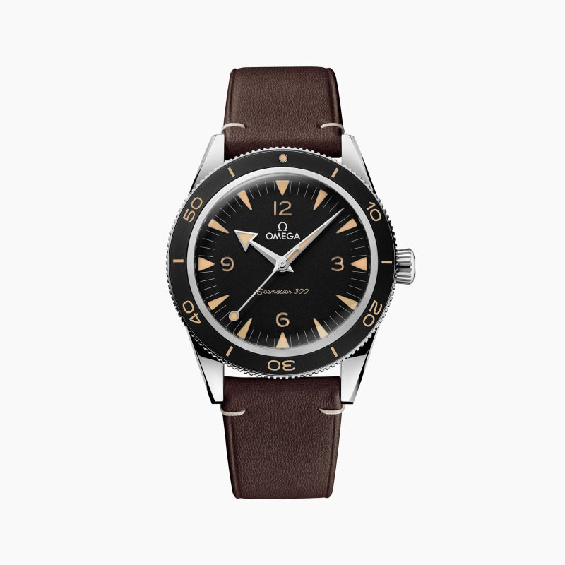 OMEGA欧米茄官方旗舰店海马系列海马300自动机械皮手表男41MM